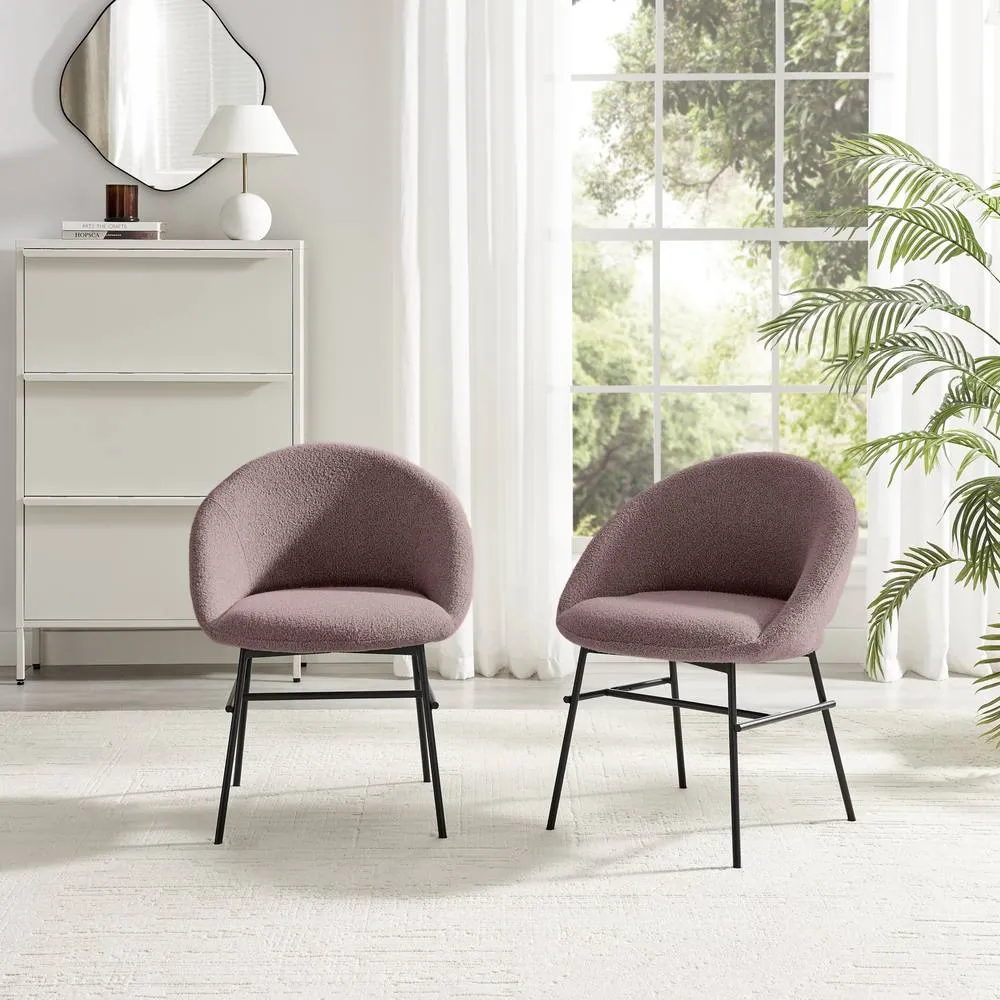 FurnitureboxUK 2x Nella Dusky Pink Fabric Dining Chairs in Terracotta 2