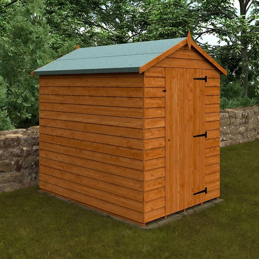 Buttercup Farm 7 x 5 Feet Value Apex 9mm Shed - Solid Wood/Softwood/Pine in Burnt Orange 2