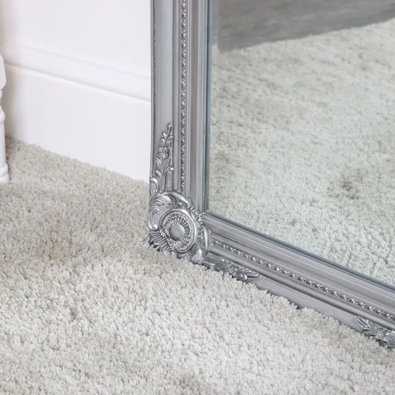 Melody Maison Tall Silver Ornate Bevelled Mirror 47cm X 142cm 6