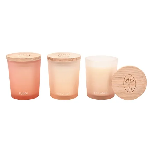 Serenity Tranquil Set of 3 Flow, Balance & Breathe Votive Candles 5