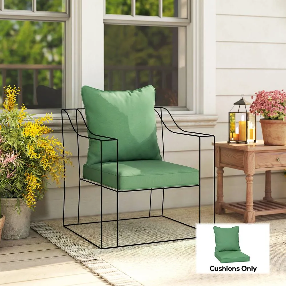 OUTSUNNY Garden Chair Cushion with Seat & Back Pad, CUSHION ONLY in Green