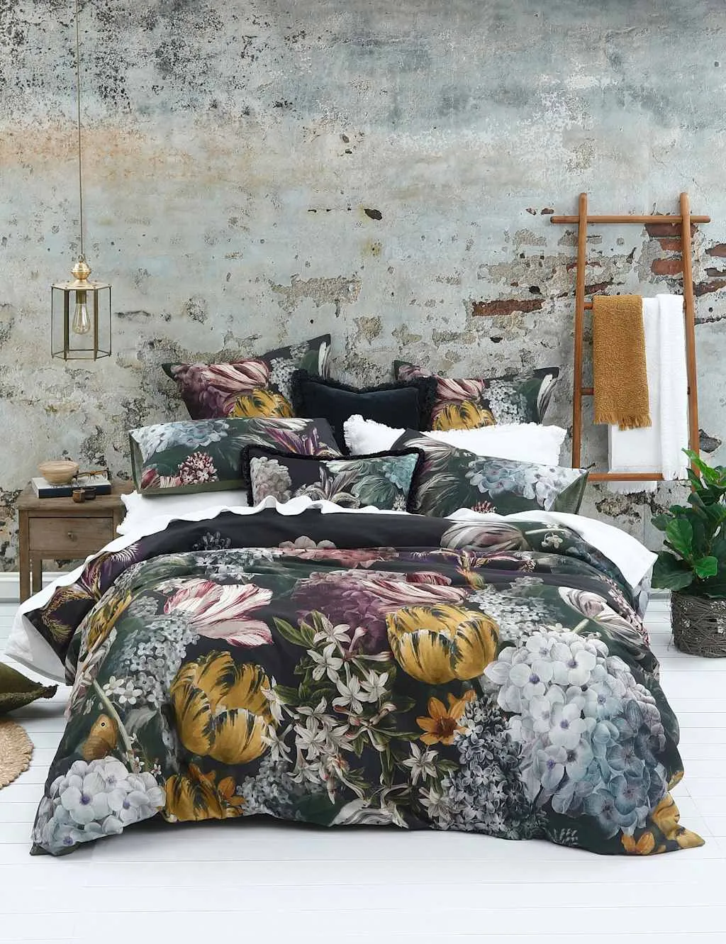 MM Linen Pure Cotton Julia Bedding Set Purple Mix