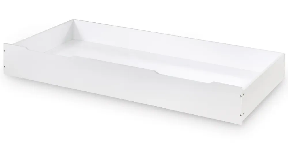 Ellie White Wooden Trundle Guest Bed/Underbed Storage Drawer - 3ft Single