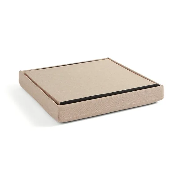 Faux Linen Cube Ottoman 4