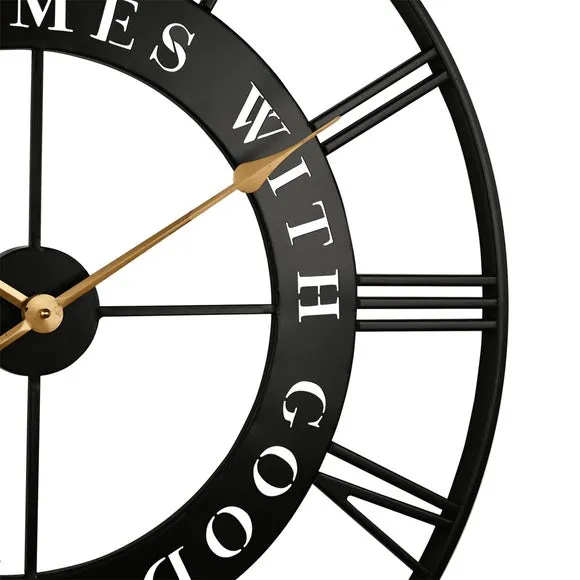 Hometime Good Times Round Skeleton Wall Clock 2