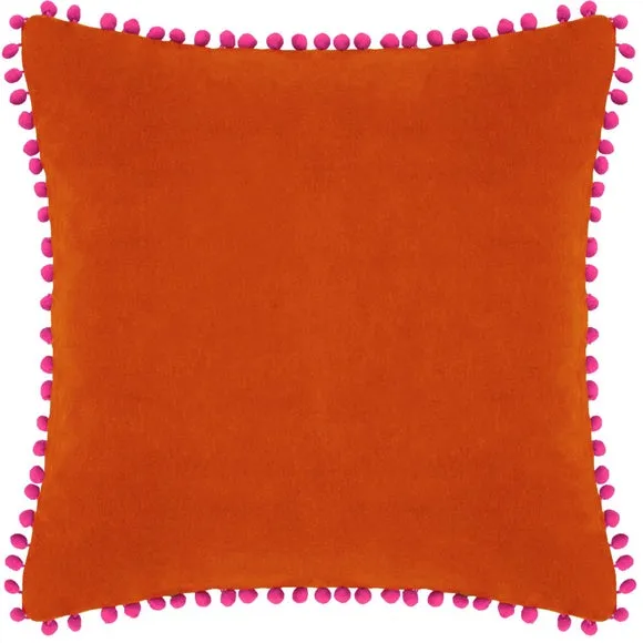 Velvet Pom Pom Cushion