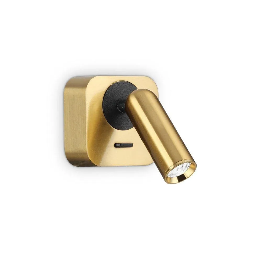 Netlighting Bean LED Decorative Square Reading Light Brass 3000K 3.5W in Yellow