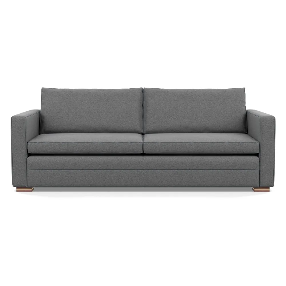 Heal's Palermo 4 Seater Sofa St Moritz Wool Light Grey 157 Brass and Walnut Feet 1