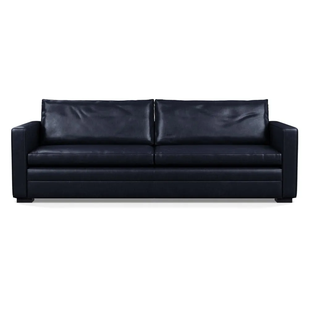 Heal's Palermo 5 Seater Sofa Stonewash Leather Black 263 Black Feet 1
