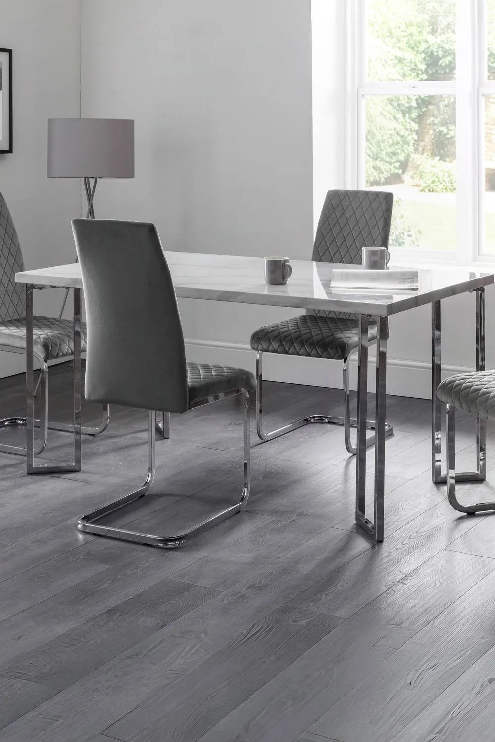 Julian Bowen Positano Rectangular 4-6 Seater Dining Table in White