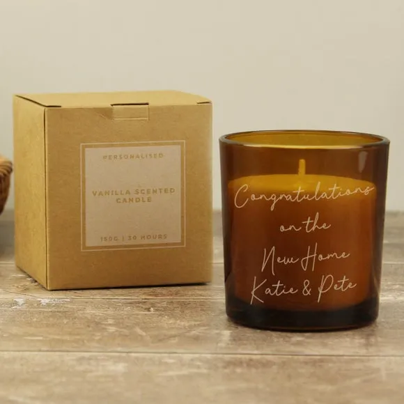 Personalised Engraved Message Glass Candle 3