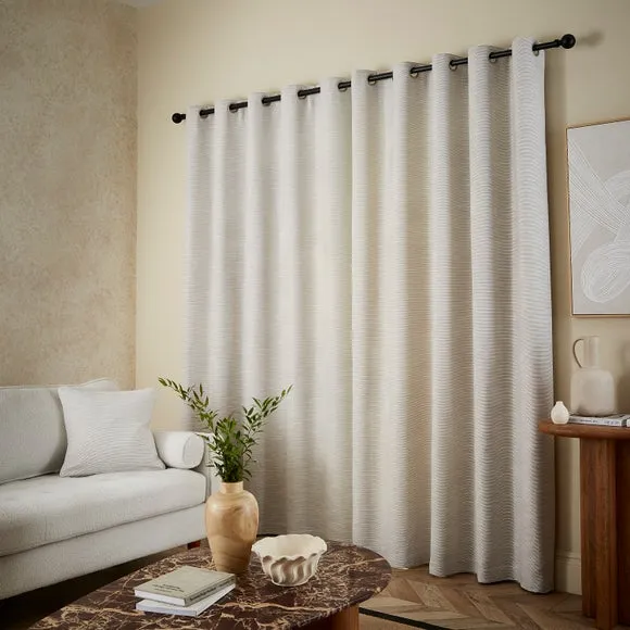 Two Tone Chenille Eyelet Curtains 4