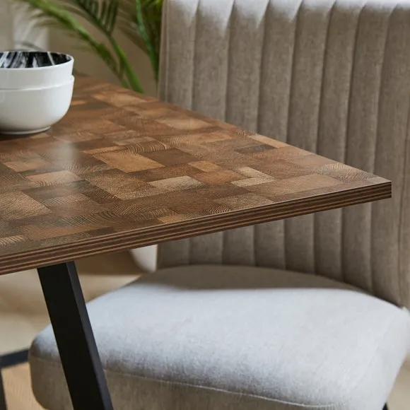 Brayden 2-4 Seater Square Dining Table, Parquet Effect 2