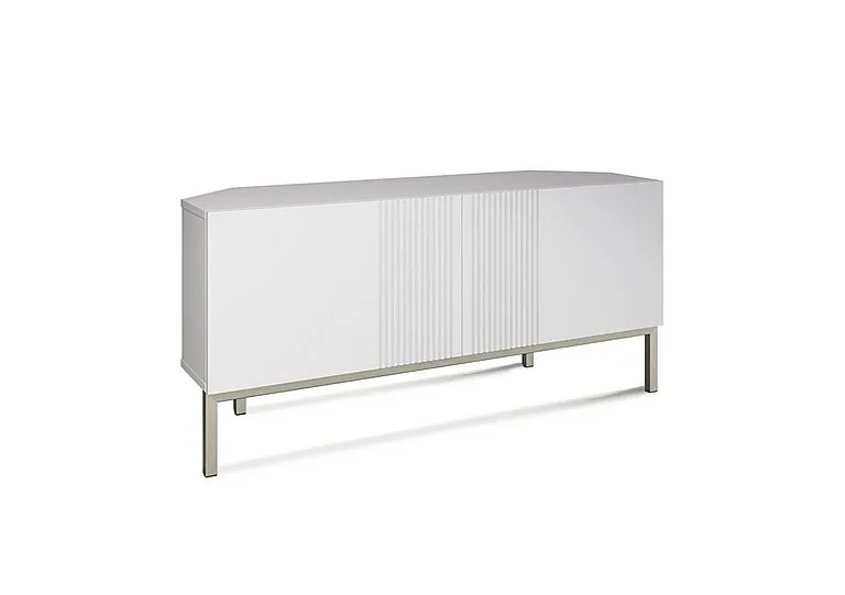 Delta Corner TV Unit with Smart LED Lighting - White