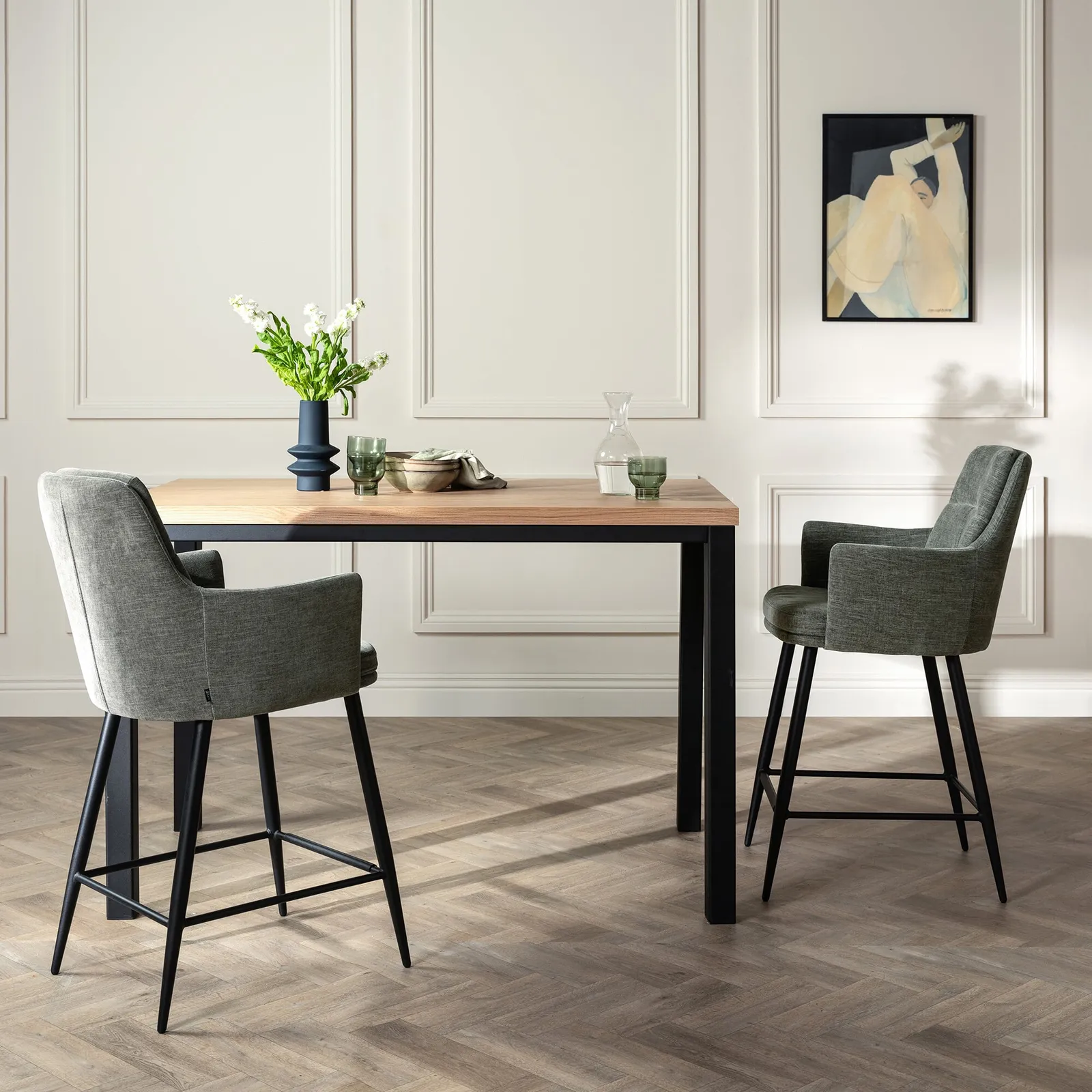 Padua Bar Stool, Grey Fabric | Barker & Stonehouse 2