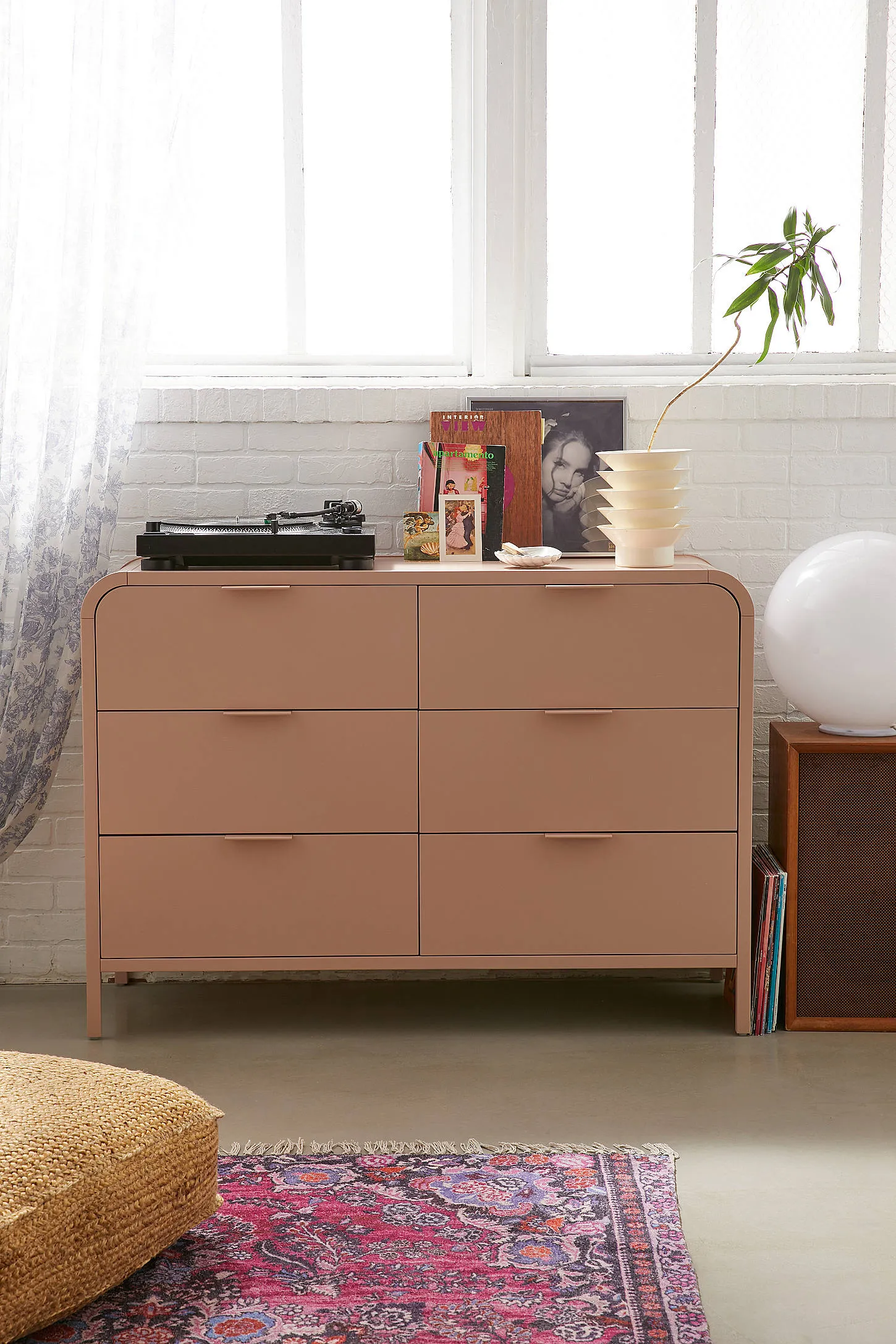 Kane 6-Drawer Dresser - Pink ALL