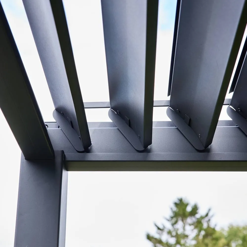 sweeek Louvered pergola aluminium 4 x 3m & 3 100cm louver panels in Dark Grey 6