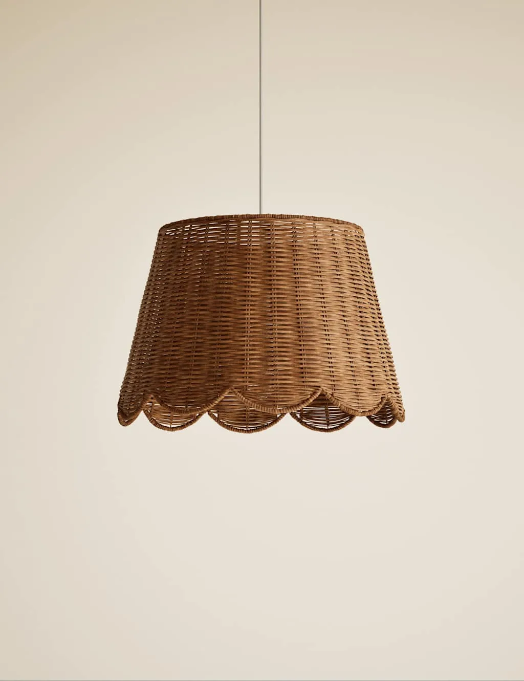 M&S Wicker Scallop Lamp Shade Brown