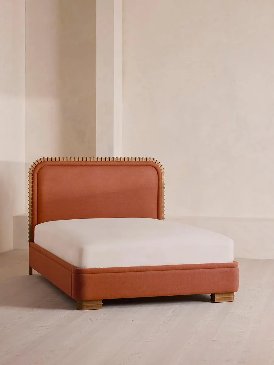 Angus Bed, Super king, Linen, Antique Rose