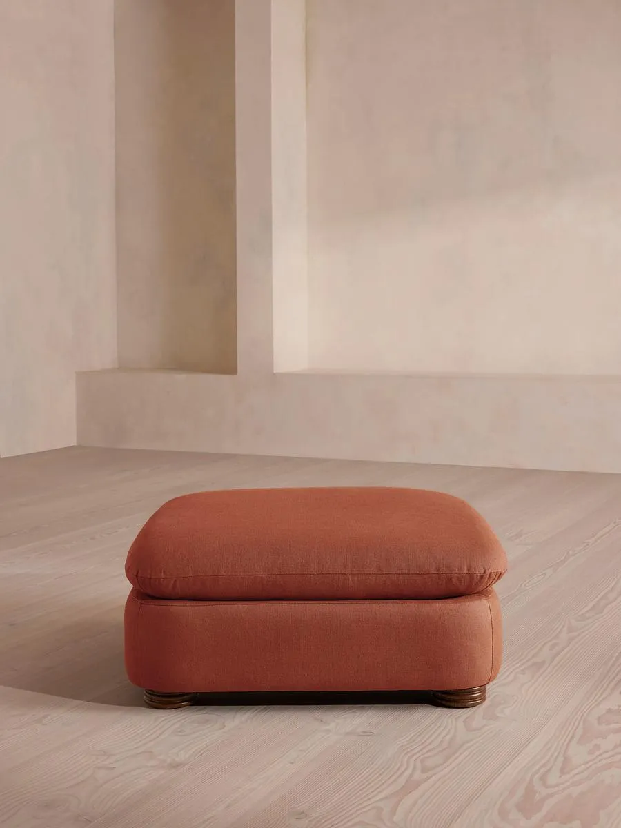 Rava Ottoman, Linen, Sienna