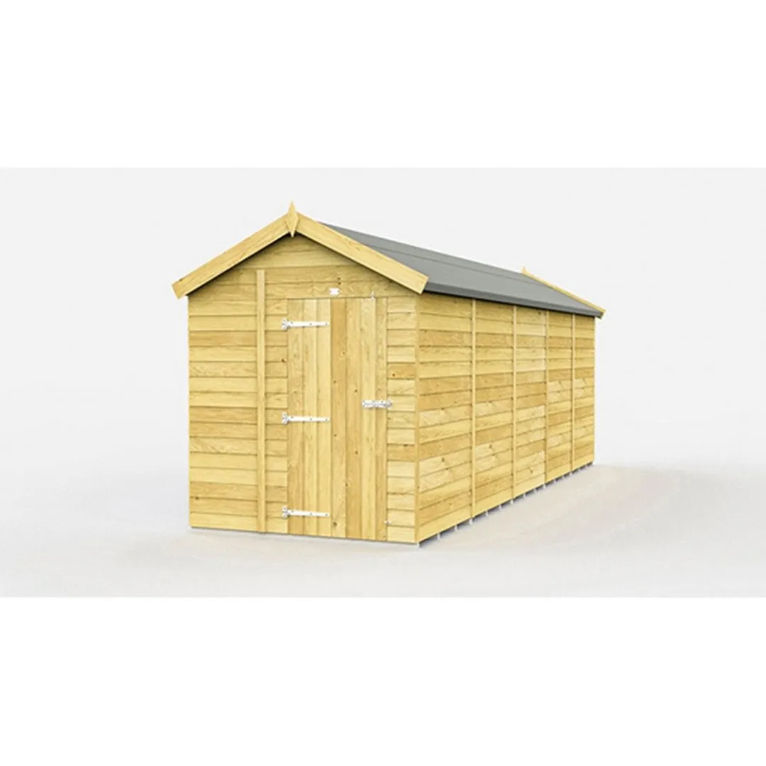 Buttercup Farm 6 x 19 Feet Apex Shed - Single Door W/O Window - L560 x W175 x H217 cm in Brown