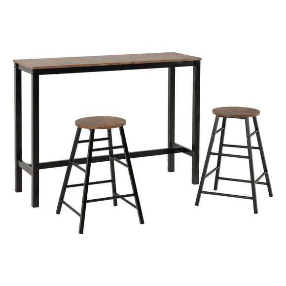 Athens 2 Seater Rectangular Bar Table with 2 Stools 3