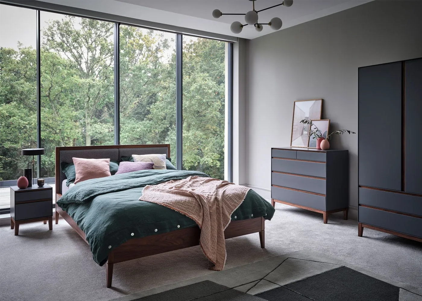 Heal's Lars Double Wardrobe in Grey and Walnut 2