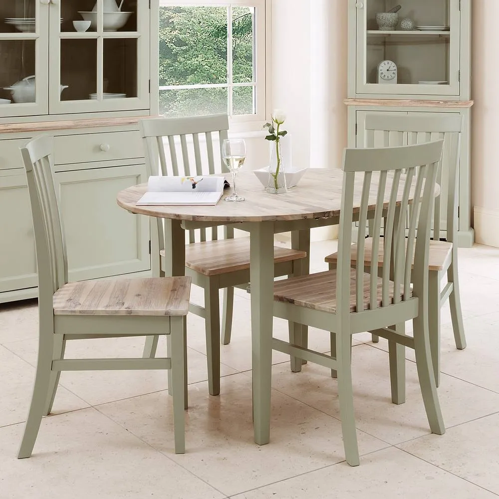 Statement Furniture Florence Highback Wooden Seat Chairs Set of 4 in Light Green 2