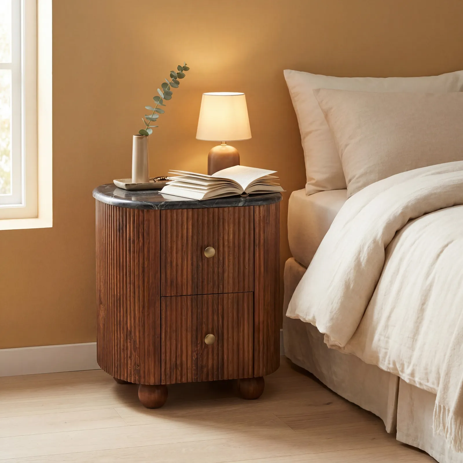 Tigris 2 Drawer Bedside Table, Wood | Barker & Stonehouse 2