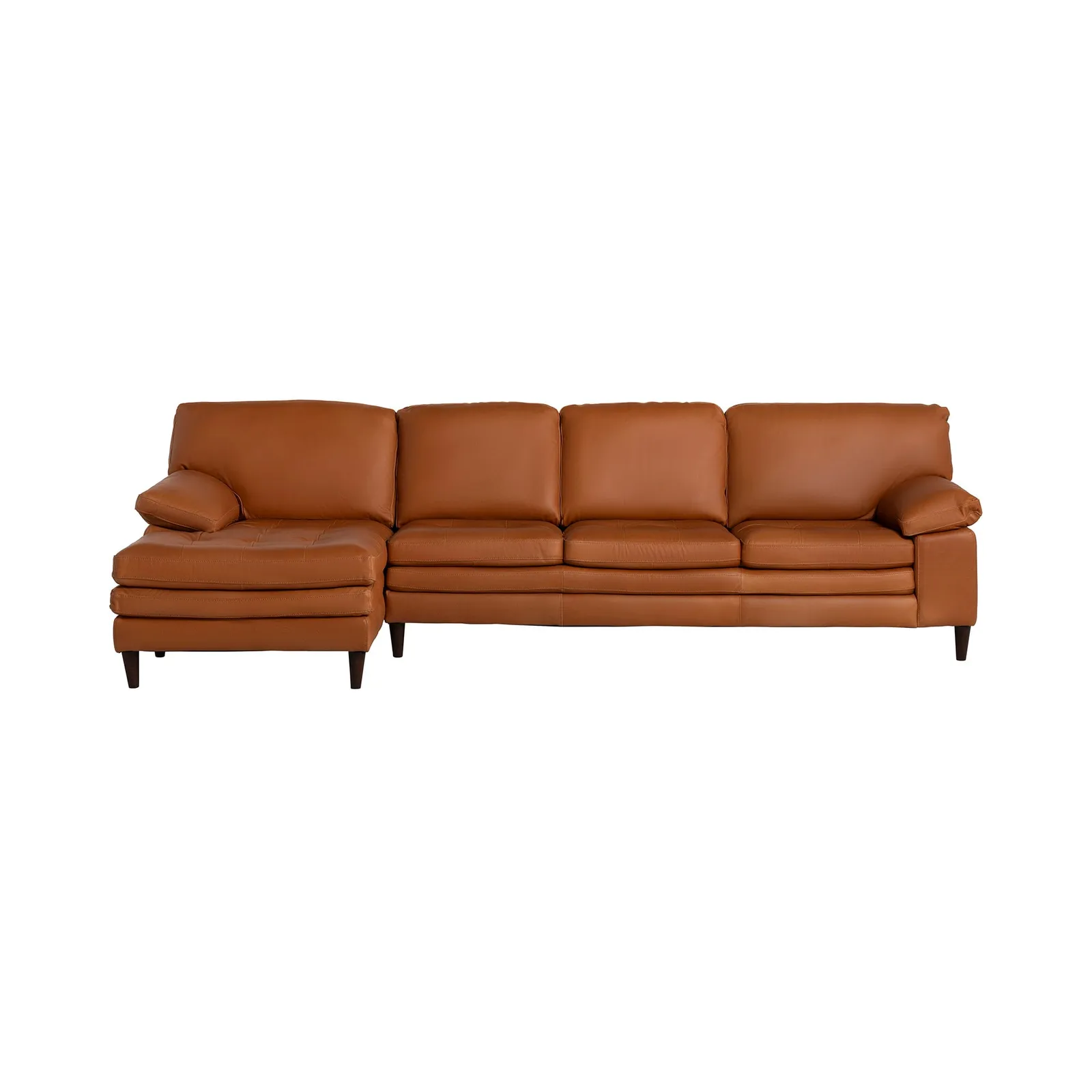Olson Left Hand Facing Chaise Corner Sofa, Brown Leather | Barker & Stonehouse 4