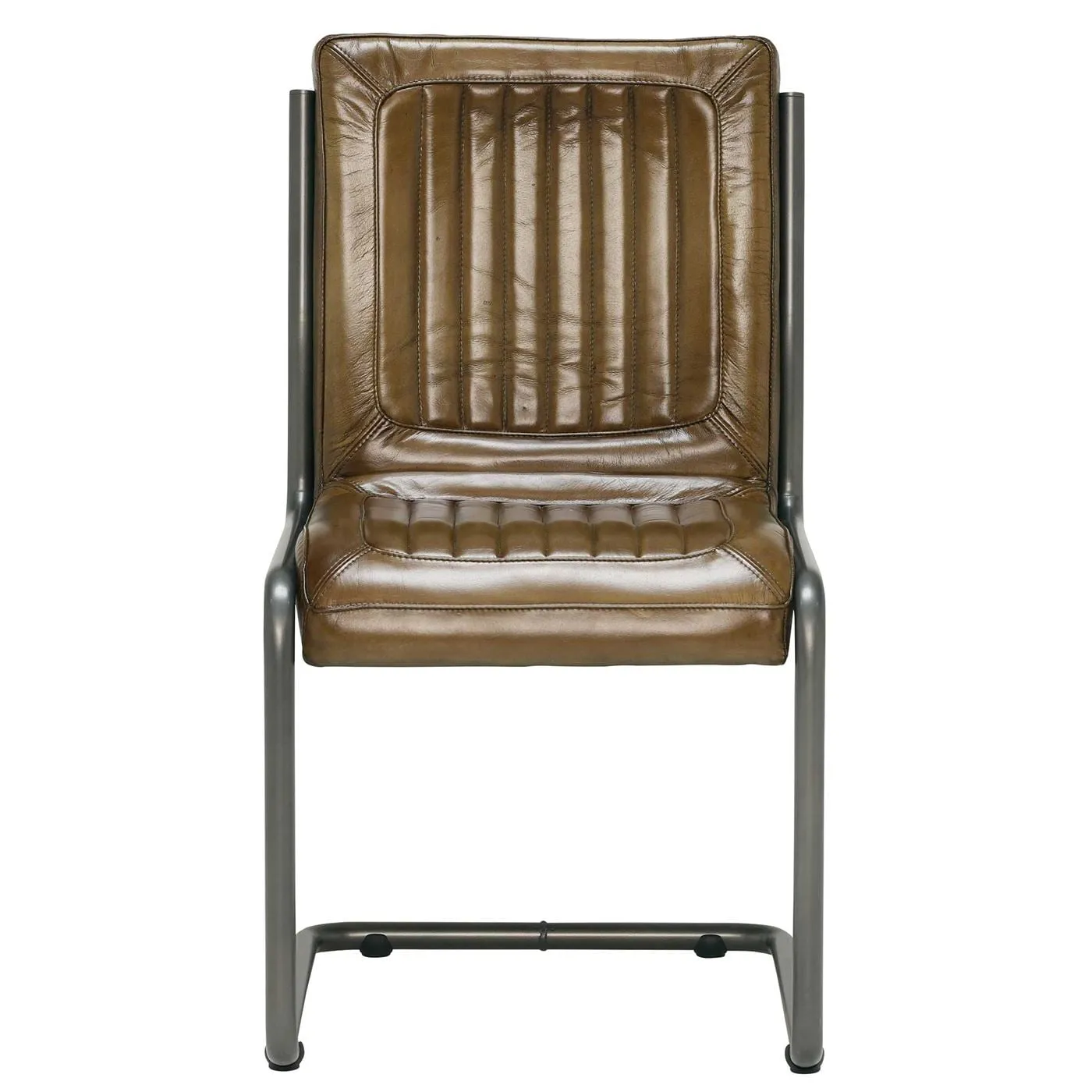 Pure Furniture Jensen Dining Chair, Green Leather | Barker & Stonehouse 2