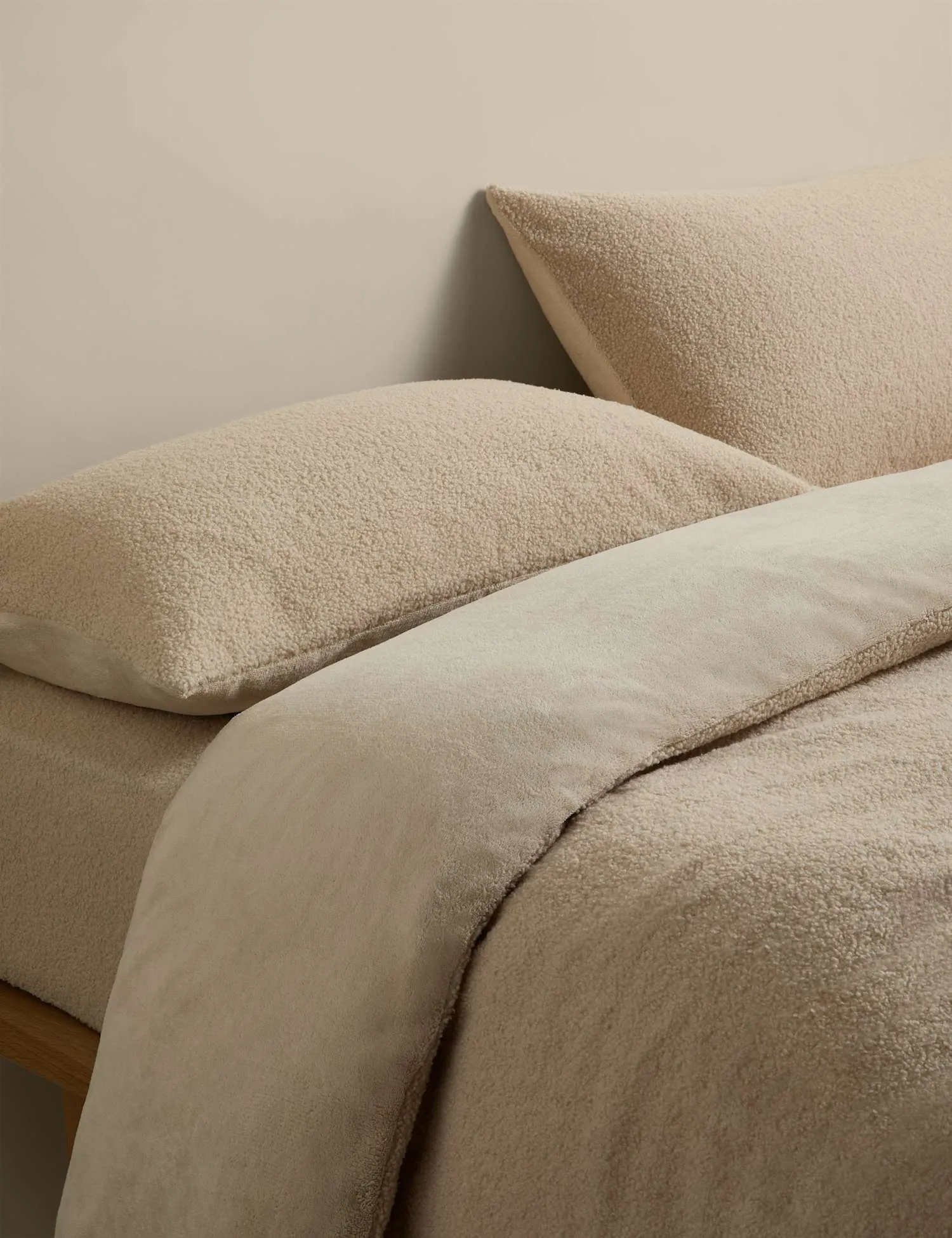 M&S Borg Fleece Bedding Set Linen