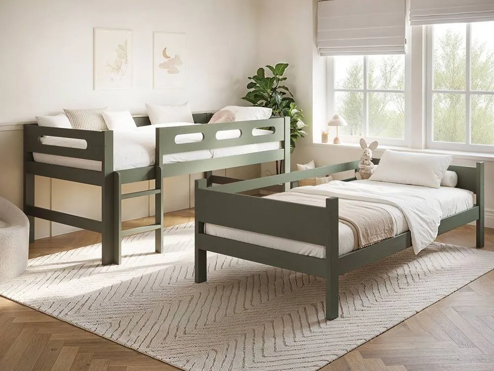 Flair Elijah Detachable Wooden Bunk Bed in Green 3