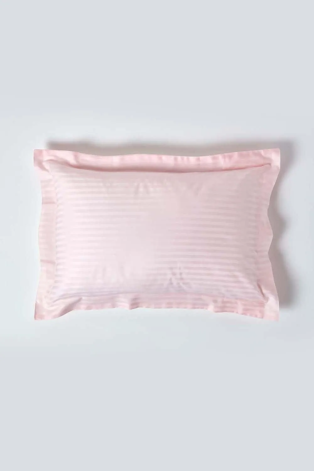 Homescapes Egyptian Cotton Satin Stripe Oxford Pillowcase 330 TC in Pink 1