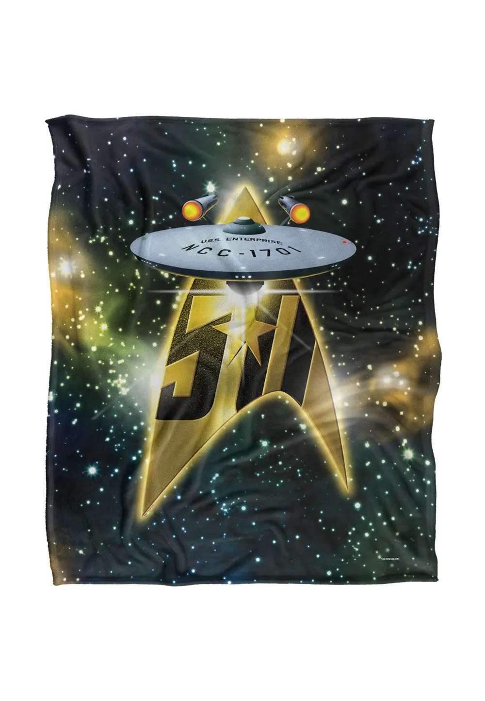 Star Trek 50Th Ship Silky Touch Super Soft Throw Blanket 152 X 127 cm in White