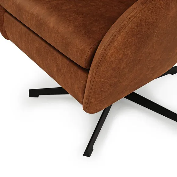 Kuvert Faux Leather Swivel Chair, Tan 6