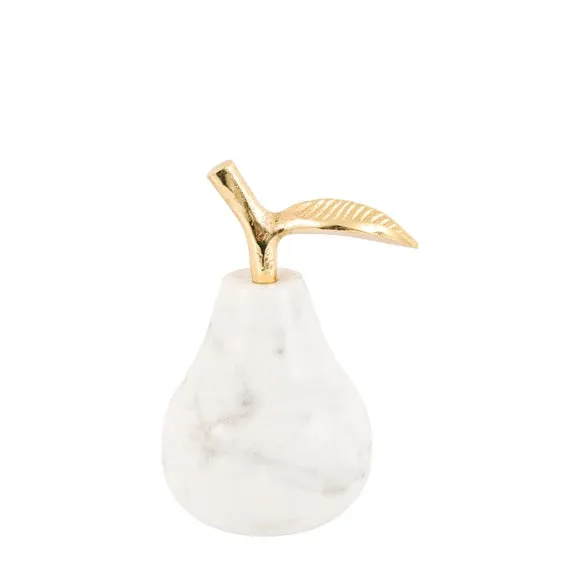 Cedar & Sage Perla Marble Pear Ornament 4