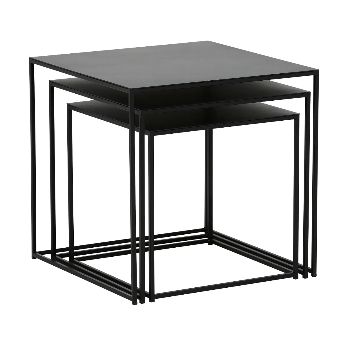 Kline Black Metal Nest of 3 Tables