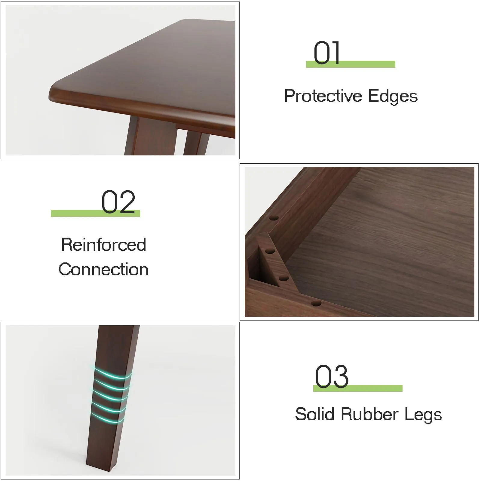 Costway 120CM Rectangular Coffee Table Modern Coffee Table in Brown 5