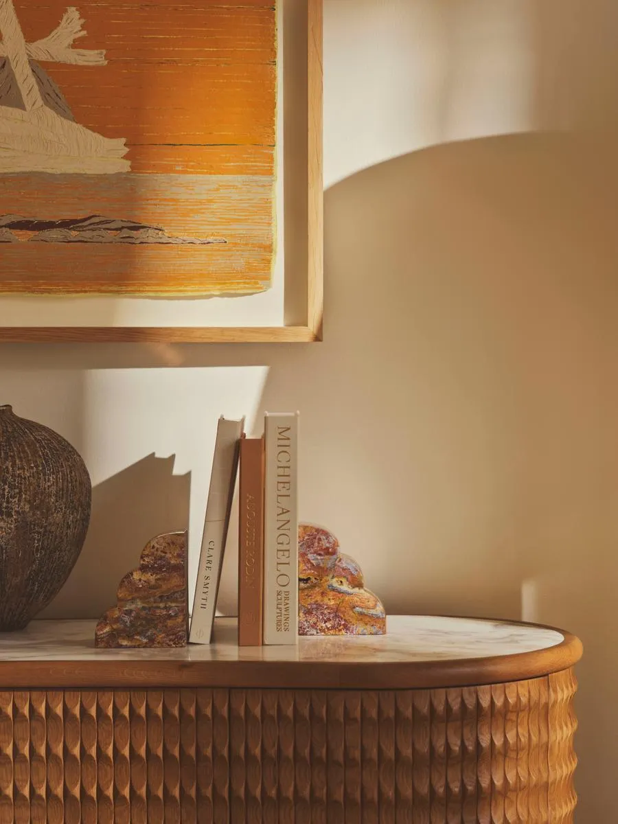 Joanie Bookends, Scalloped Jasper Stone