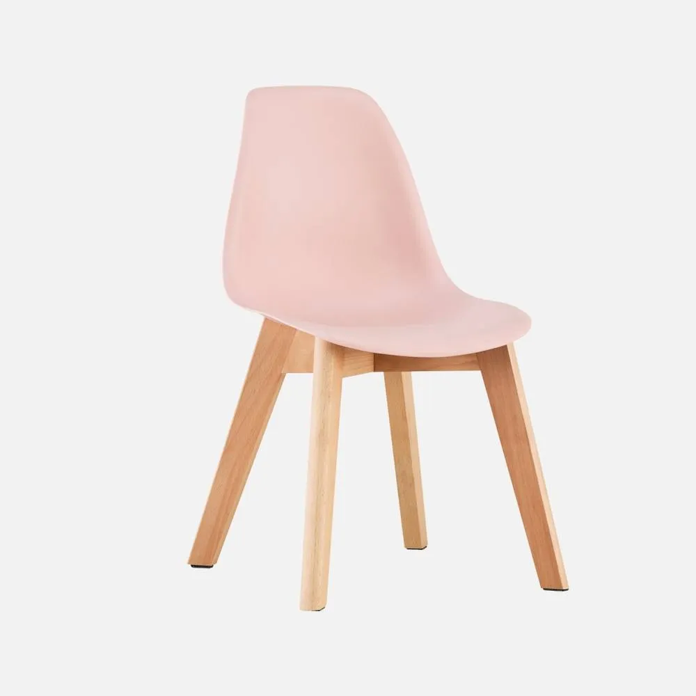 sweeek Set of 2 children's chairs Scandinavian style with beech wood in Pale Pink