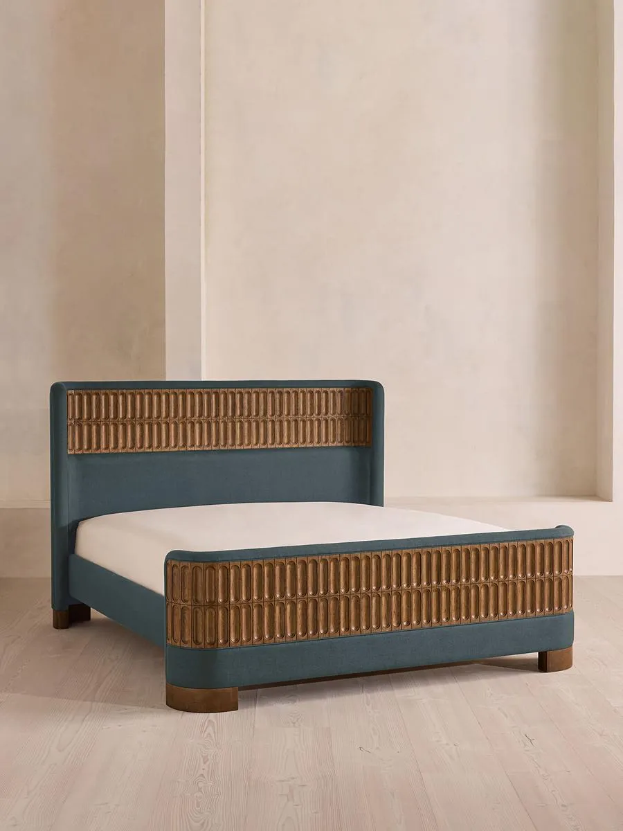 Devon Bed, Super king, Linen, Prussian Blue