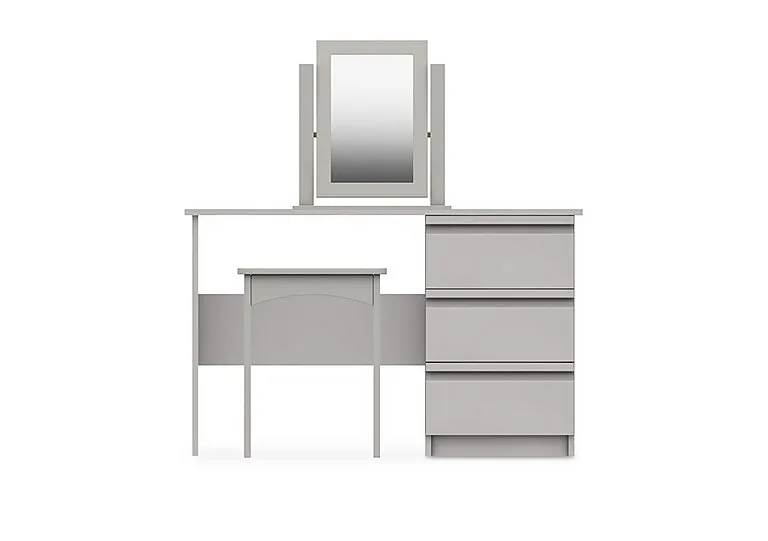 Kings Cross 3 Drawer Dressing Table with Stool and Mirror - Light Grey