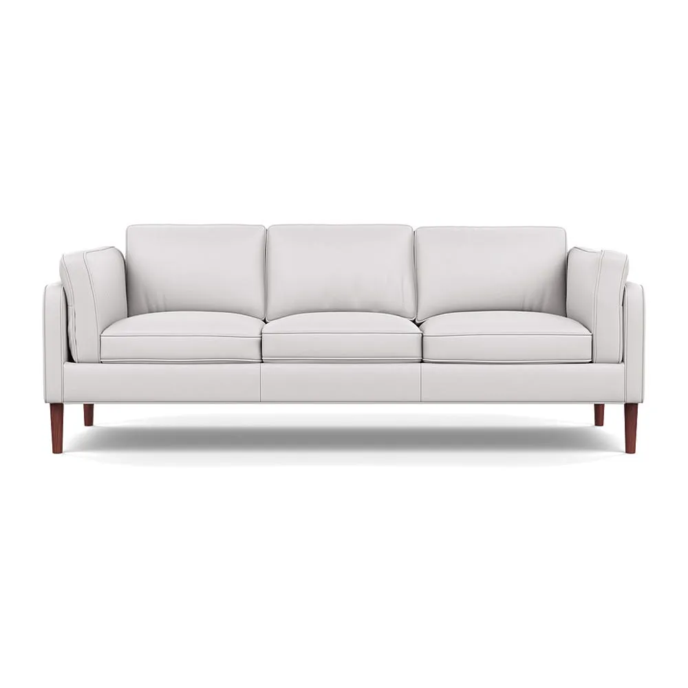 Heal's Sonno 4 Seater Leather Grain White 000 Walnut Feet 1
