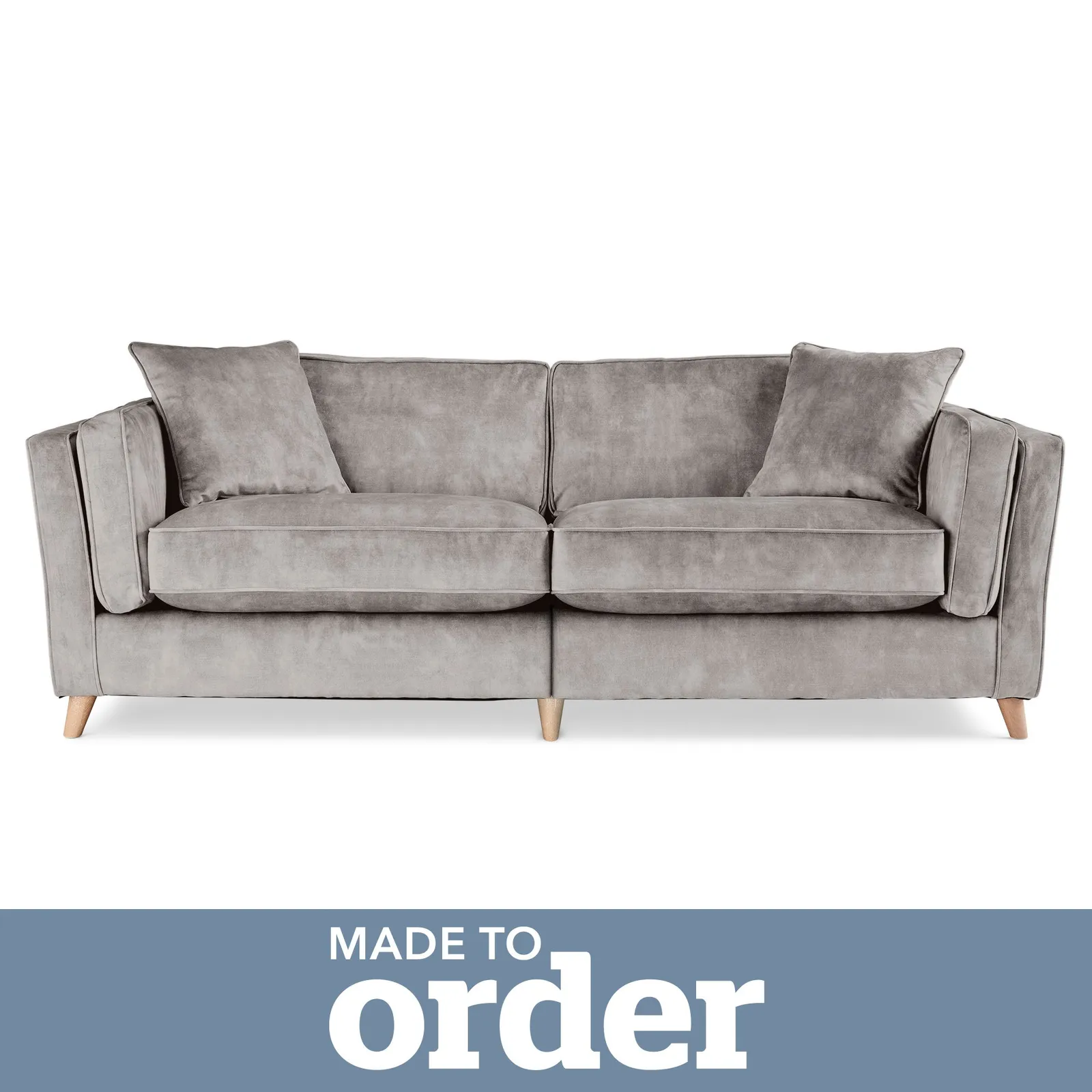 Arabella 4 Seater Sofa Slub Velvet Grey