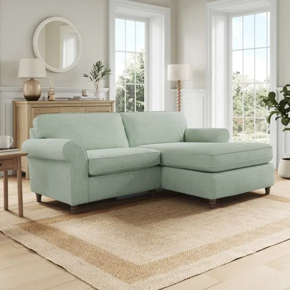 Flori Soft Chenille Corner Chaise Sofa 1
