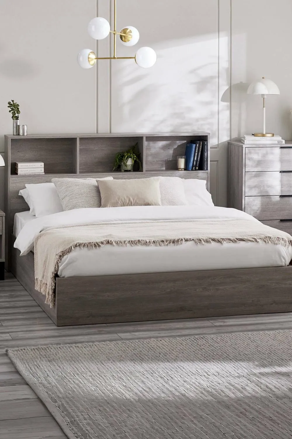 Julian Bowen Bali Bookcase Ottoman Storage Bed in Grey 1