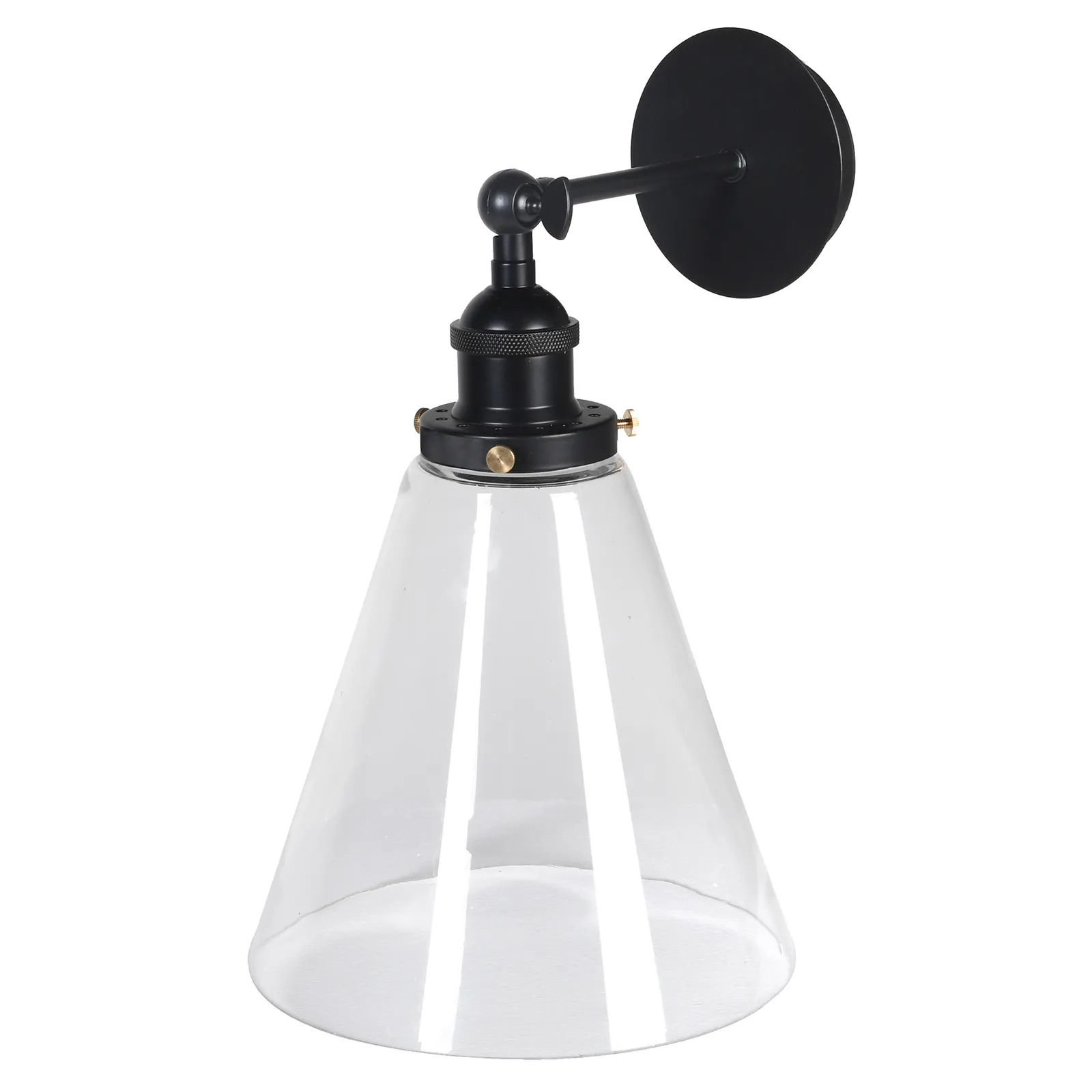 Glass Cone Wall Light, Black Metal | Barker & Stonehouse