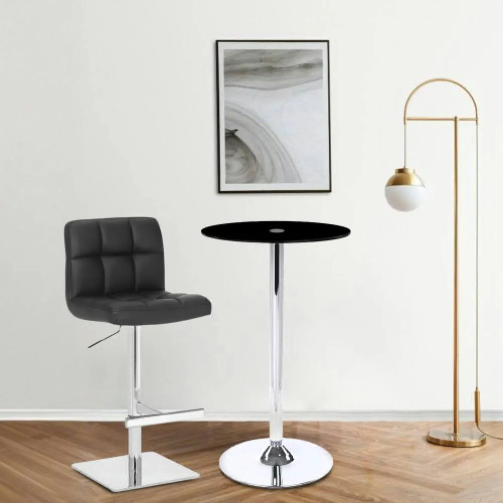 netfurniture Horizon Poseur Table Round Black Glass 2
