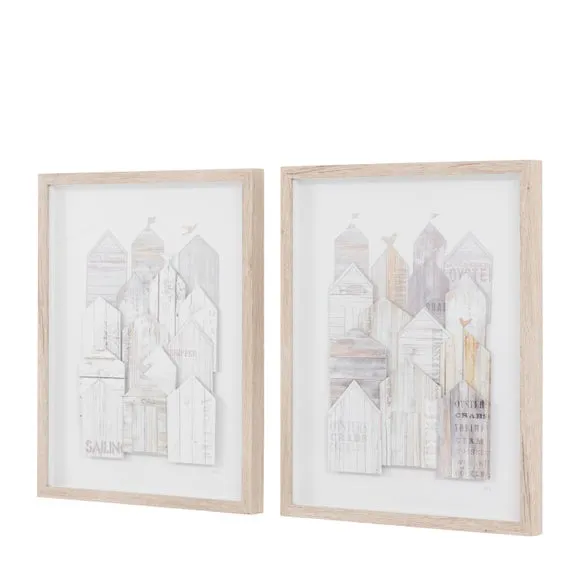Cedar and Sage Set of 2 Beach Hut Portrait Framed Prints 5